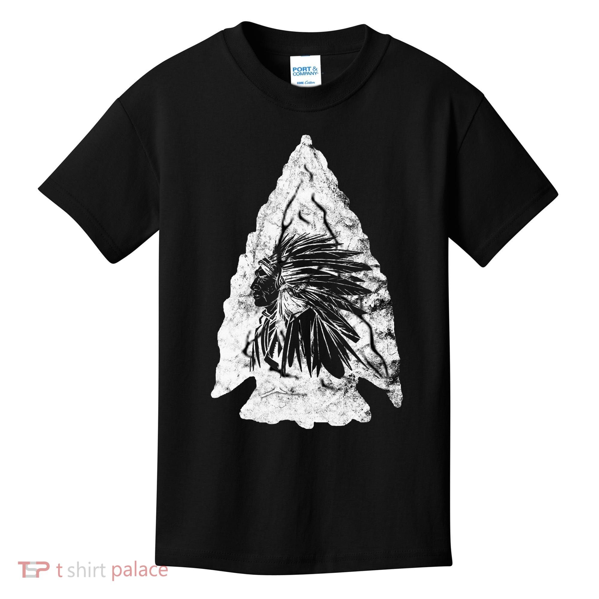 Arrowhead Hunter Indian Chief Relic Hunting Native American Kids T-Shirt