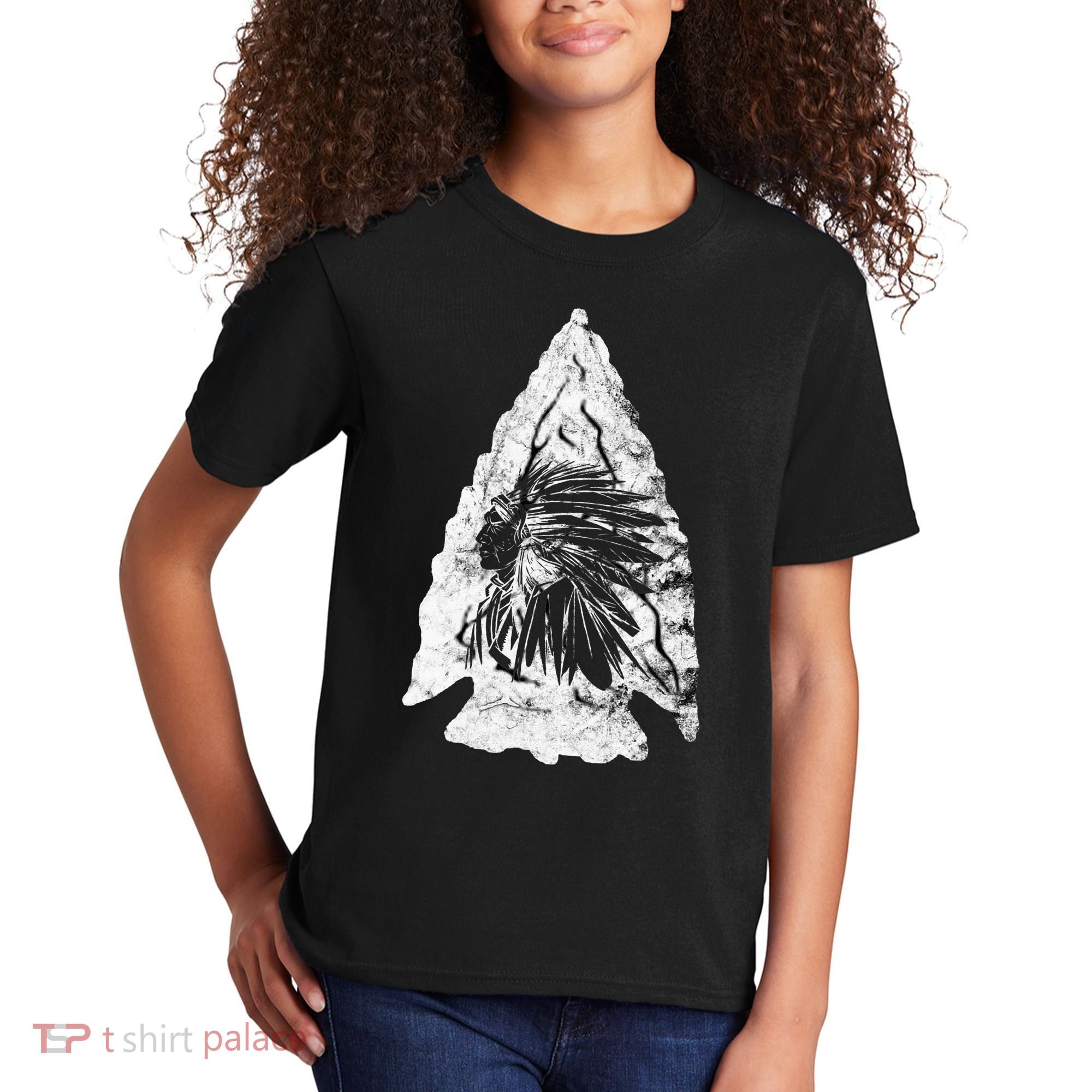 Arrowhead Hunter Indian Chief Relic Hunting Native American Kids T-Shirt