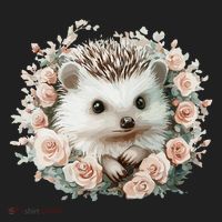 Adorable Hedgehog In Floral Frame Women's Sweatshirt thumb 2