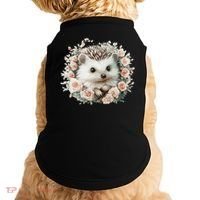 Adorable Hedgehog In Floral Frame Doggie Tank thumb 0
