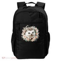 Adorable Hedgehog In Floral Frame Backpack thumb 0