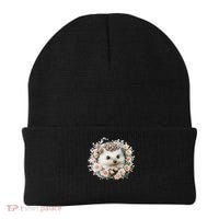 Adorable Hedgehog In Floral Frame Beanie thumb 0