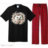 Adorable Hedgehog In Floral Frame Pajama Set thumb 0