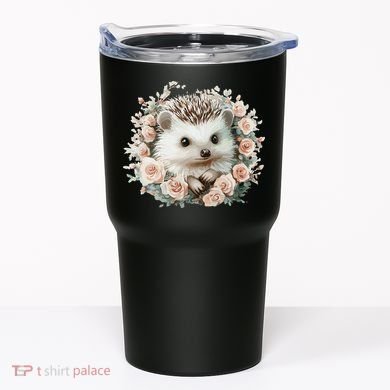Adorable Hedgehog In Floral Frame Tumbler