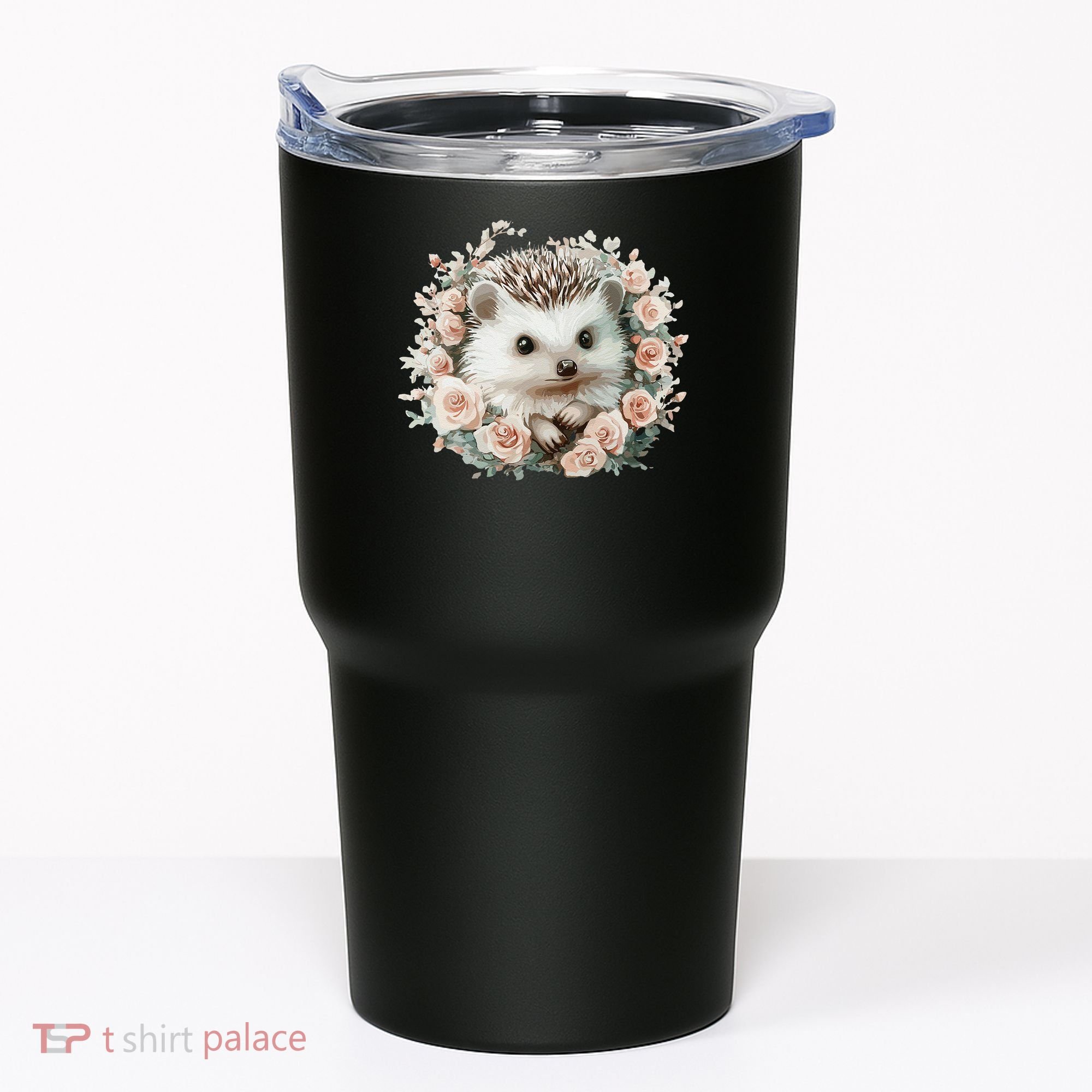 Adorable Hedgehog In Floral Frame Tumbler