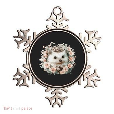 Adorable Hedgehog In Floral Frame Ornament