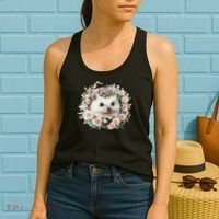 Adorable Hedgehog In Floral Frame Women's Tank Top thumb 2