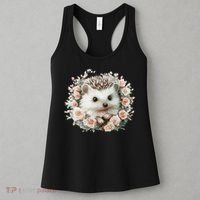 Adorable Hedgehog In Floral Frame Women's Tank Top thumb 3