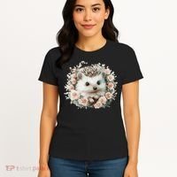 Adorable Hedgehog In Floral Frame Women's T-Shirt thumb 4