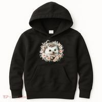 Adorable Hedgehog In Floral Frame Kids Hoodie thumb 0