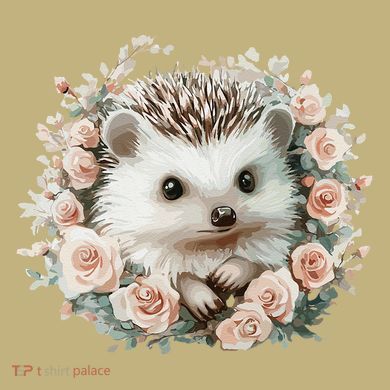 Adorable Hedgehog In Floral Frame Yupoong Adult 5-Panel Trucker Hat