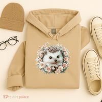 Adorable Hedgehog In Floral Frame Hoodie thumb 4