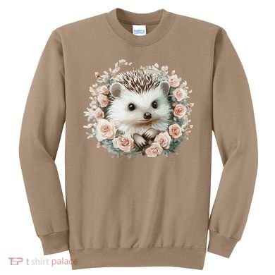 Adorable Hedgehog In Floral Frame Sweatshirt