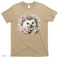 Adorable Hedgehog In Floral Frame T-Shirt thumb 0