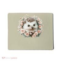 Adorable Hedgehog In Floral Frame Mousepad thumb 0
