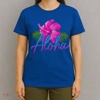Aloha Hawaiian Islands Hawaii Surf Hibiscus Flower Surfer Cool Gift T-Shirt thumb 4