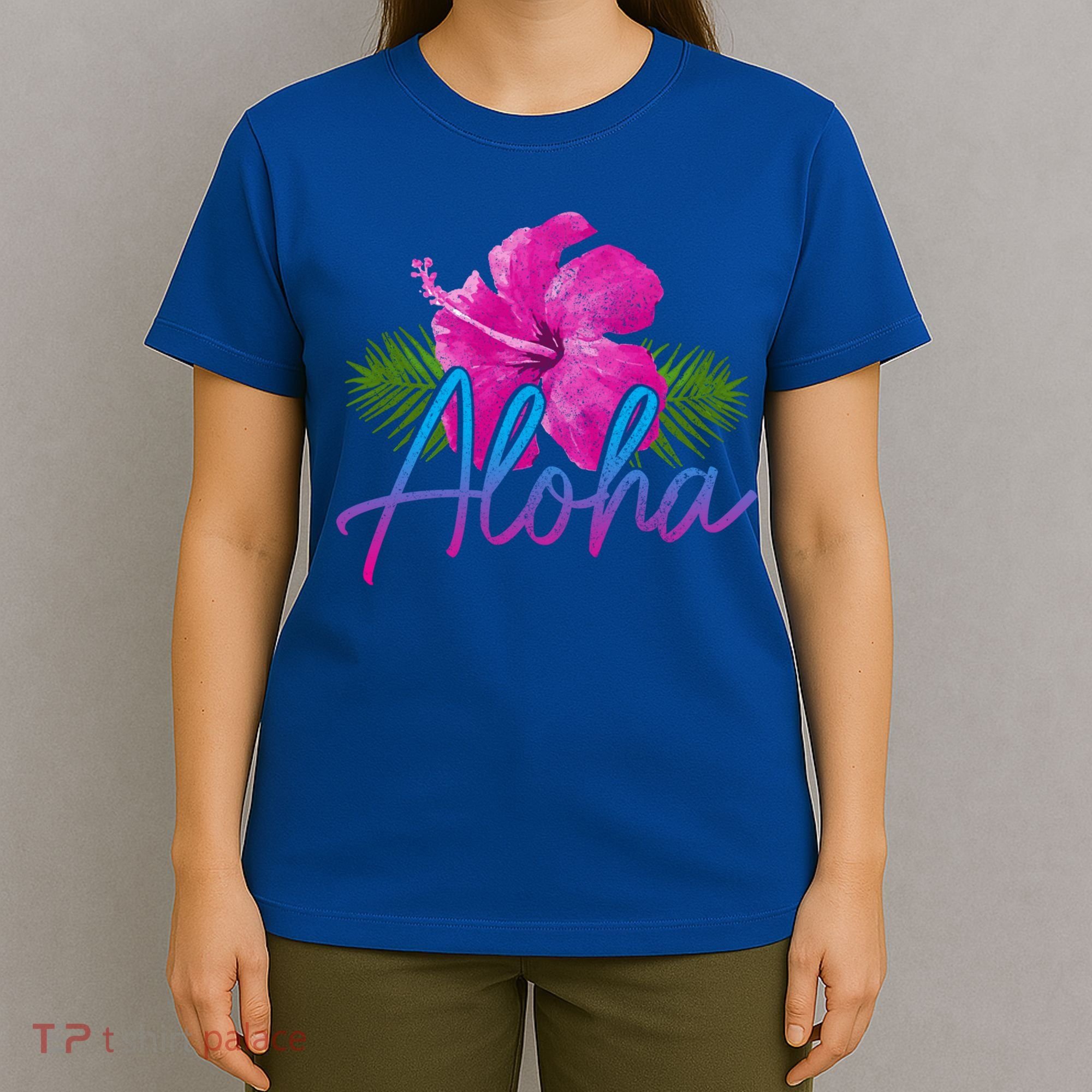 Aloha Hawaiian Islands Hawaii Surf Hibiscus Flower Surfer Cool Gift T-Shirt