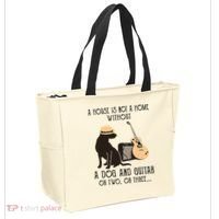 A House Is Not A Home Without A Dog And Guitar Or Two Tote Bag thumb 2