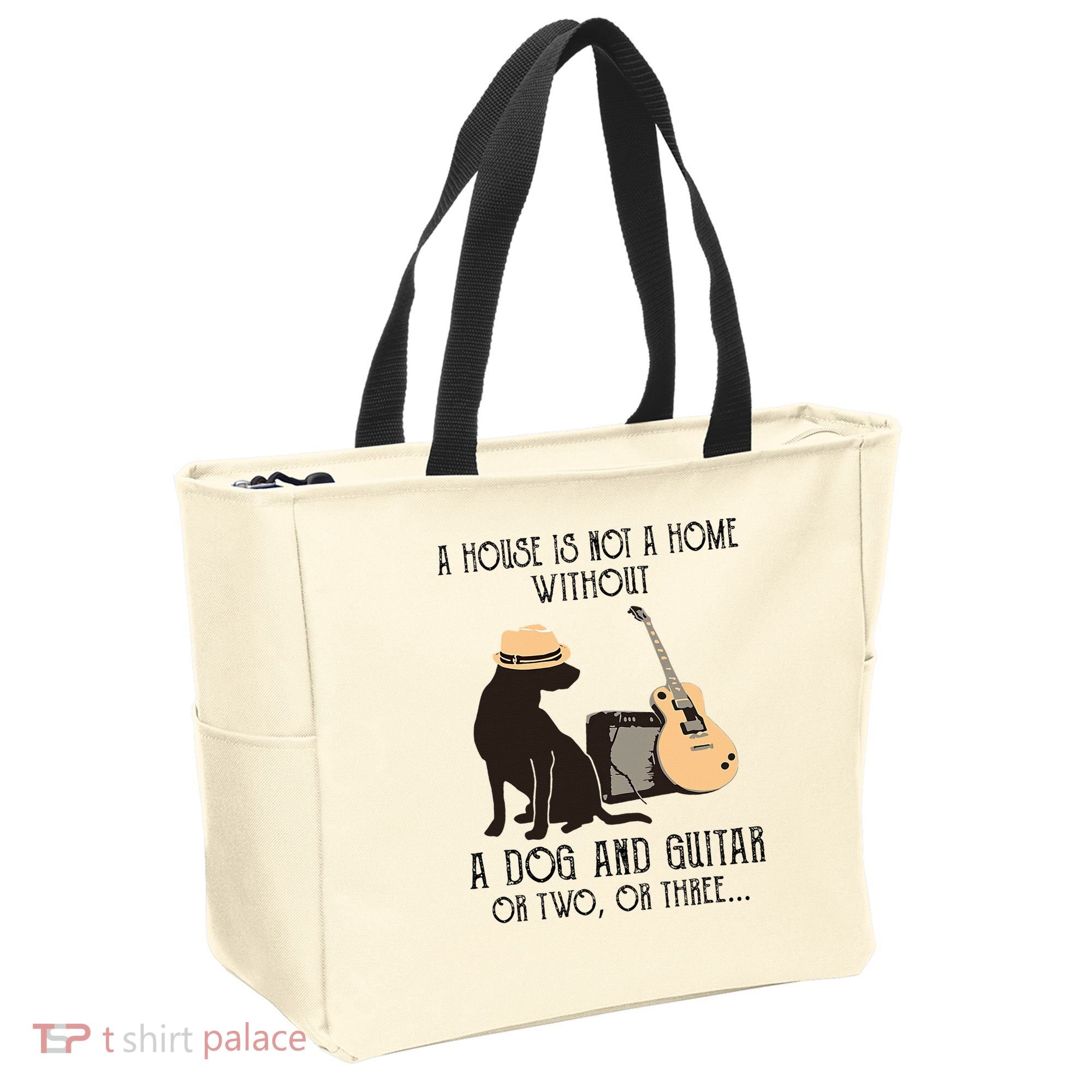 A House Is Not A Home Without A Dog And Guitar Or Two Tote Bag