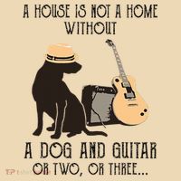 A House Is Not A Home Without A Dog And Guitar Or Two Tote Bag thumb 4