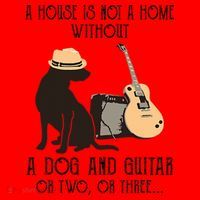 A House Is Not A Home Without A Dog And Guitar Or Two Santa Hat thumb 1
