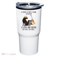A House Is Not A Home Without A Dog And Guitar Or Two Tumbler thumb 0