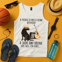 A House Is Not A Home Without A Dog And Guitar Or Two Tank Top thumb 4