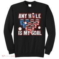 Any Hole Is My Goal 4th of July Funny Beer Pong Game Sweatshirt thumb 0