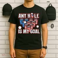 Any Hole Is My Goal 4th of July Funny Beer Pong Game T-Shirt thumb 6