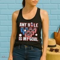 Any Hole Is My Goal 4th of July Funny Beer Pong Game Women's Tank Top thumb 2