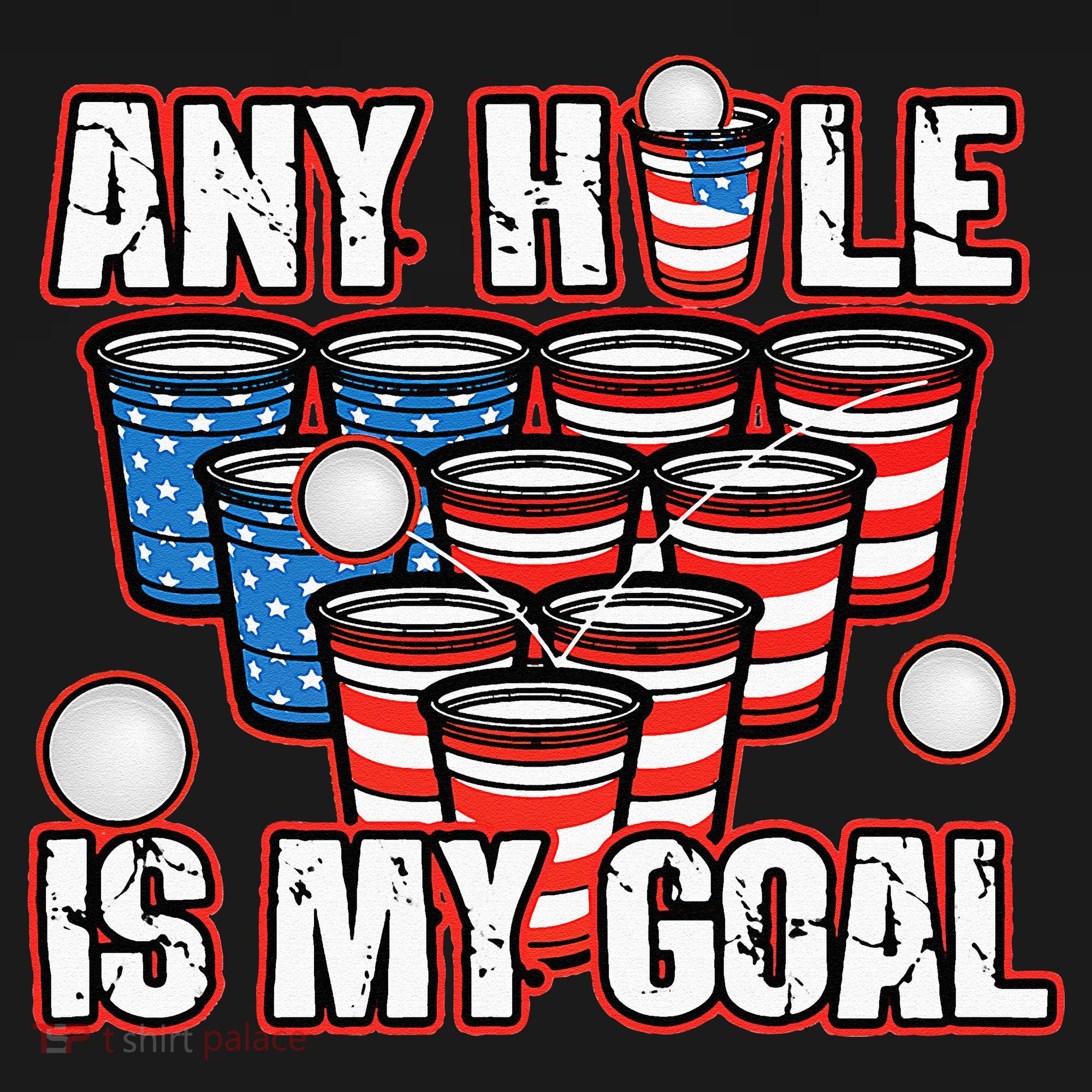 Any Hole Is My Goal 4th of July Funny Beer Pong Game Women's Tank Top