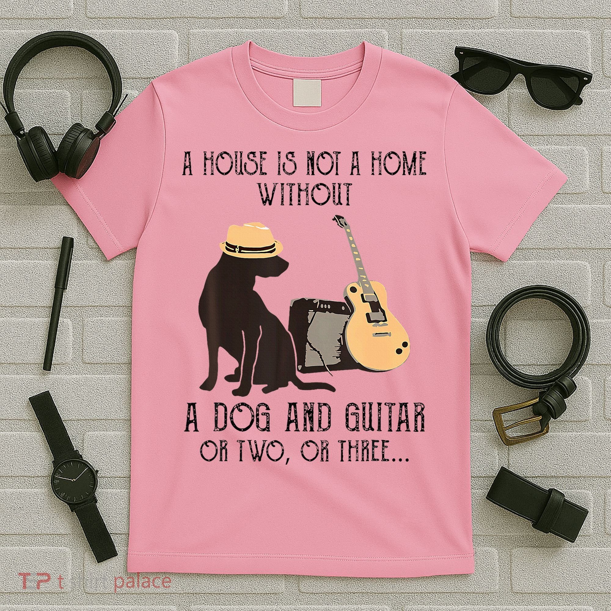 A House Is Not A Home Without A Dog And Guitar Or Two T-Shirt