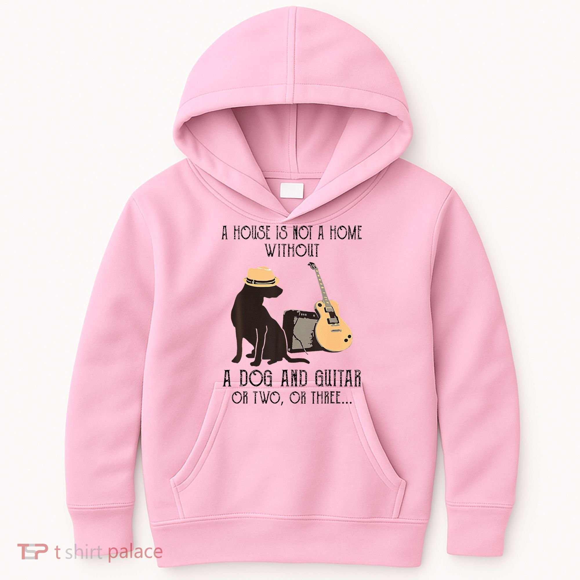 A House Is Not A Home Without A Dog And Guitar Or Two Kids Hoodie