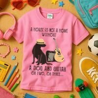 A House Is Not A Home Without A Dog And Guitar Or Two Kids T-Shirt thumb 3