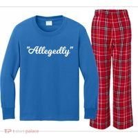 Allegedly Humor Lawyer Quote Funny Attorney Law School Gift Kids Long Sleeve Plaid Pajama Set thumb 0