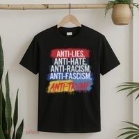 Anti Hate Lies Racism Fascism Resist Protest Trump Rally T-Shirt thumb 2