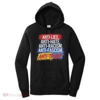 Anti Hate Lies Racism Fascism Resist Protest Trump Rally Women's Hoodie thumb 0