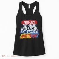 Anti Hate Lies Racism Fascism Resist Protest Trump Rally Women's Tank Top thumb 0