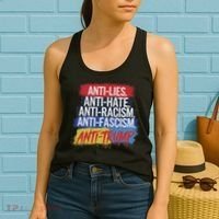 Anti Hate Lies Racism Fascism Resist Protest Trump Rally Women's Tank Top thumb 2