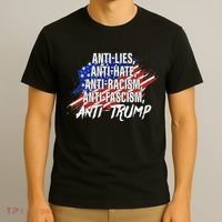 Anti Hate Lies Racism Fascism Resist Protest Trump Rally T-Shirt thumb 3