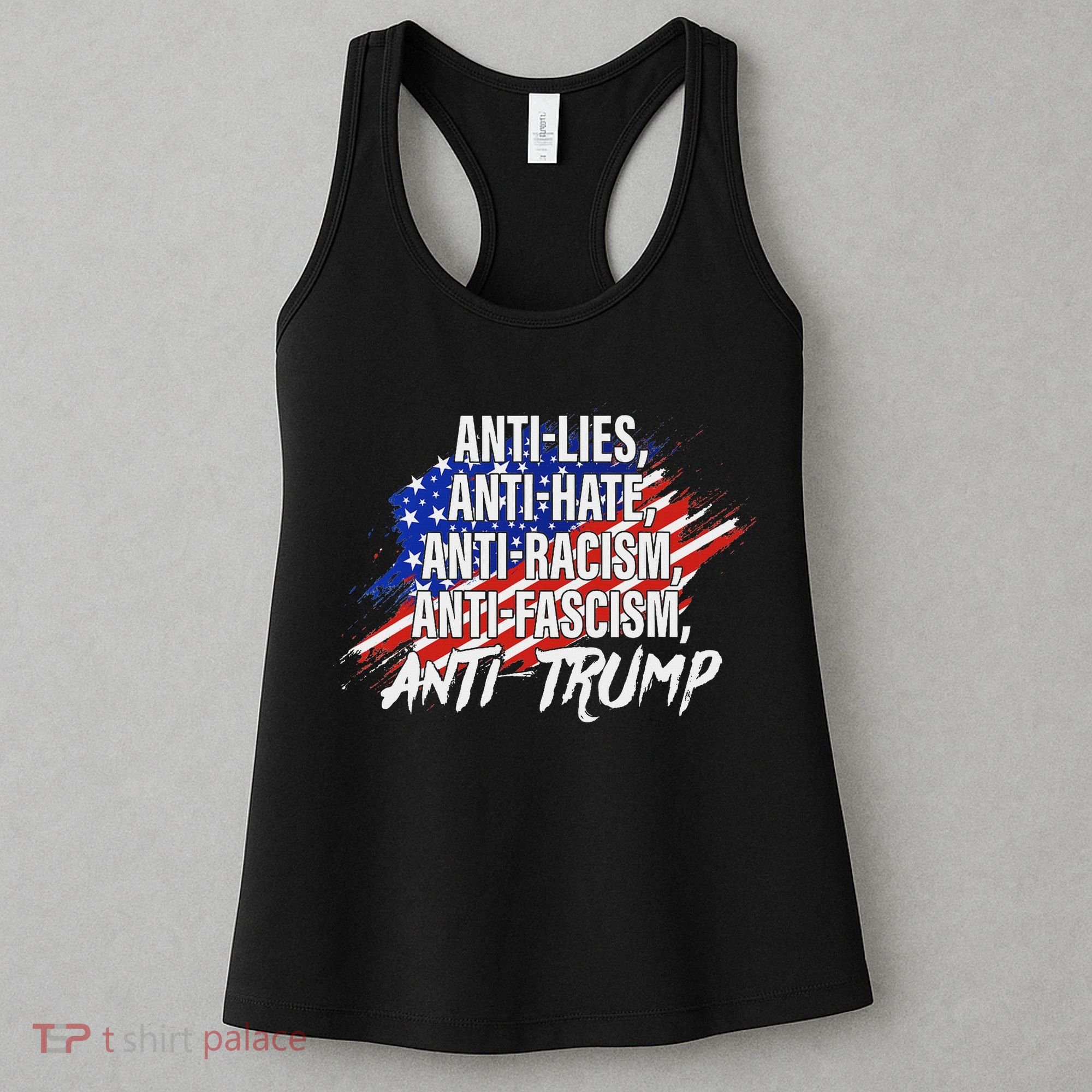 Anti Hate Lies Racism Fascism Resist Protest Trump Rally Women's Tank Top