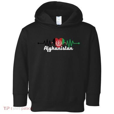 Afghanistan Heart Love Pulse Flag Support Toddler Hoodie