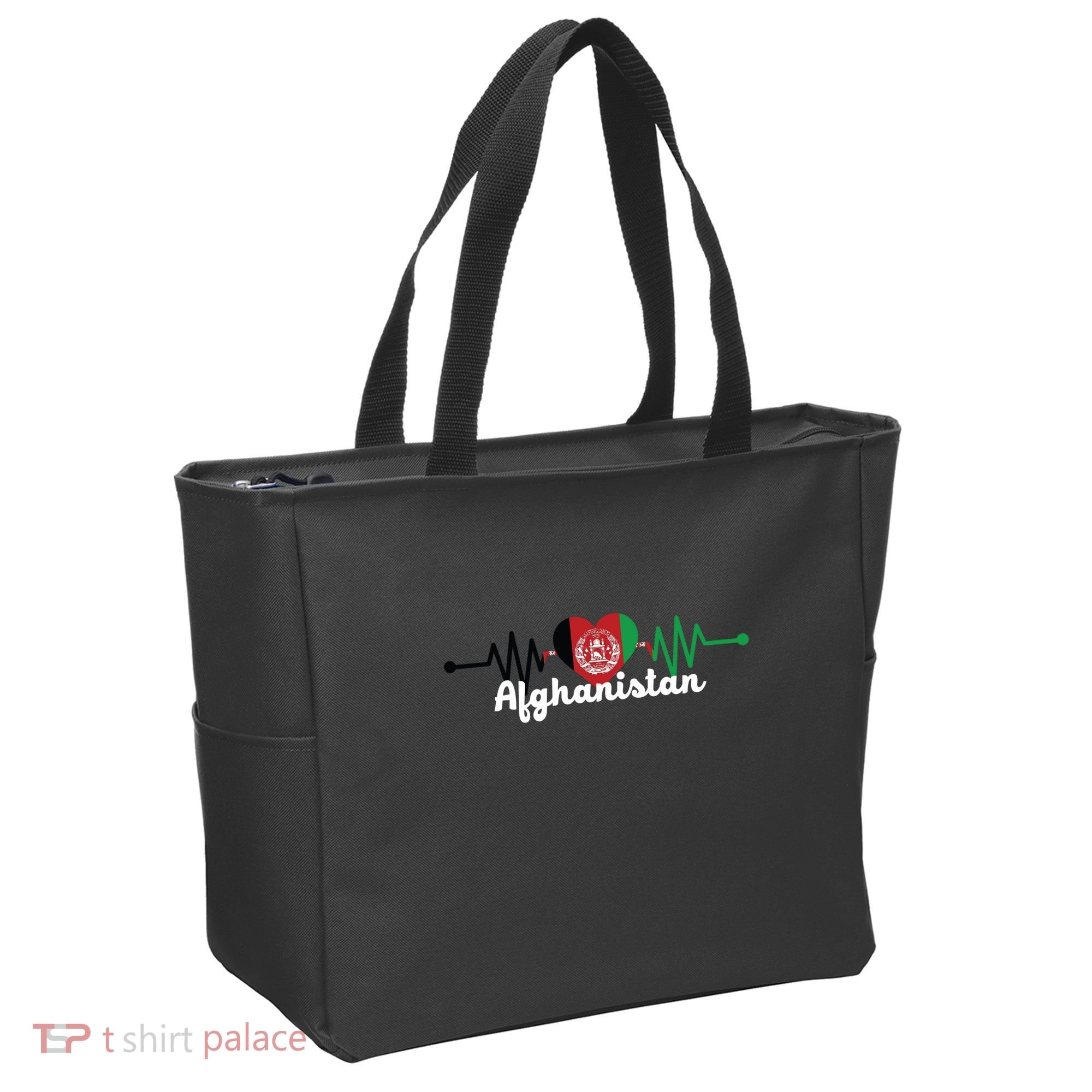 Afghanistan Heart Love Pulse Flag Support Tote Bag