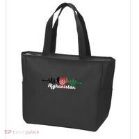 Afghanistan Heart Love Pulse Flag Support Tote Bag thumb 3