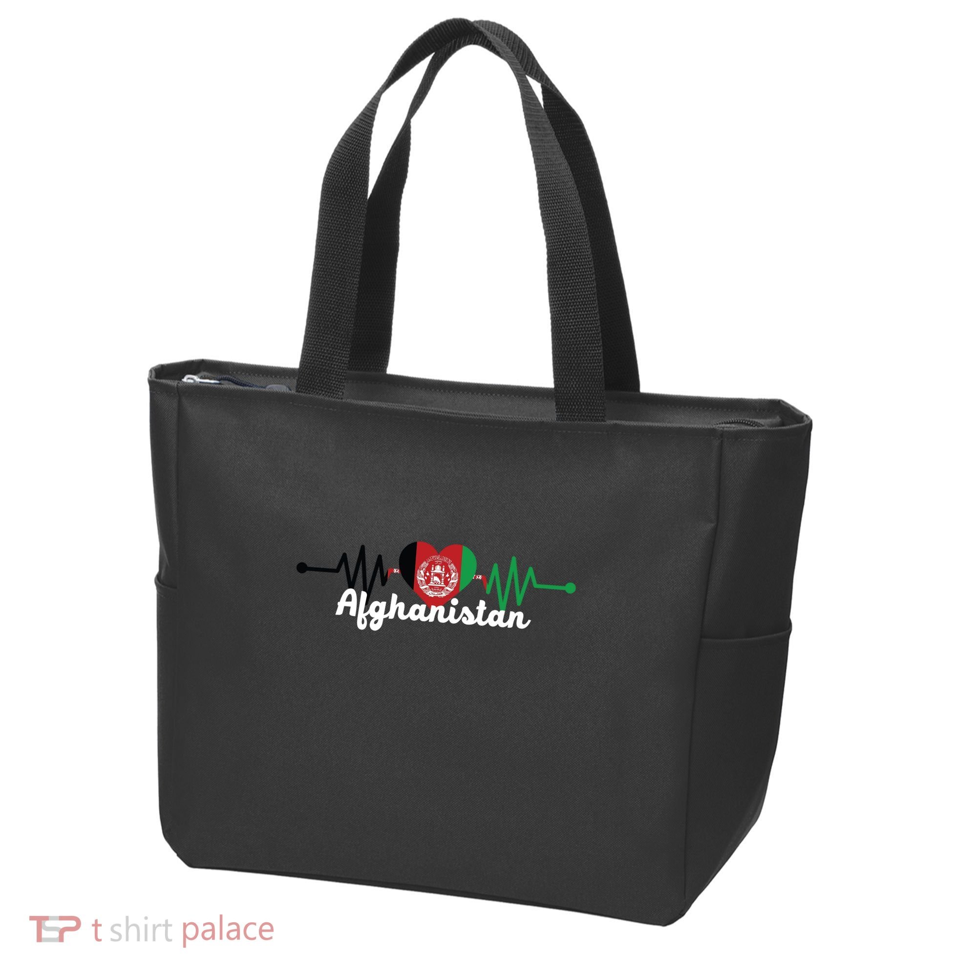 Afghanistan Heart Love Pulse Flag Support Tote Bag