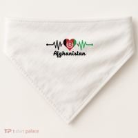 Afghanistan Heart Love Pulse Flag Support USA-Made Doggie Bandana thumb 0