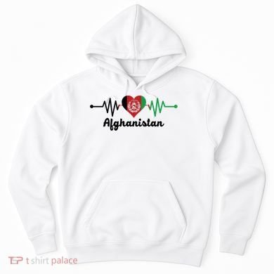 Afghanistan Heart Love Pulse Flag Support Hoodie