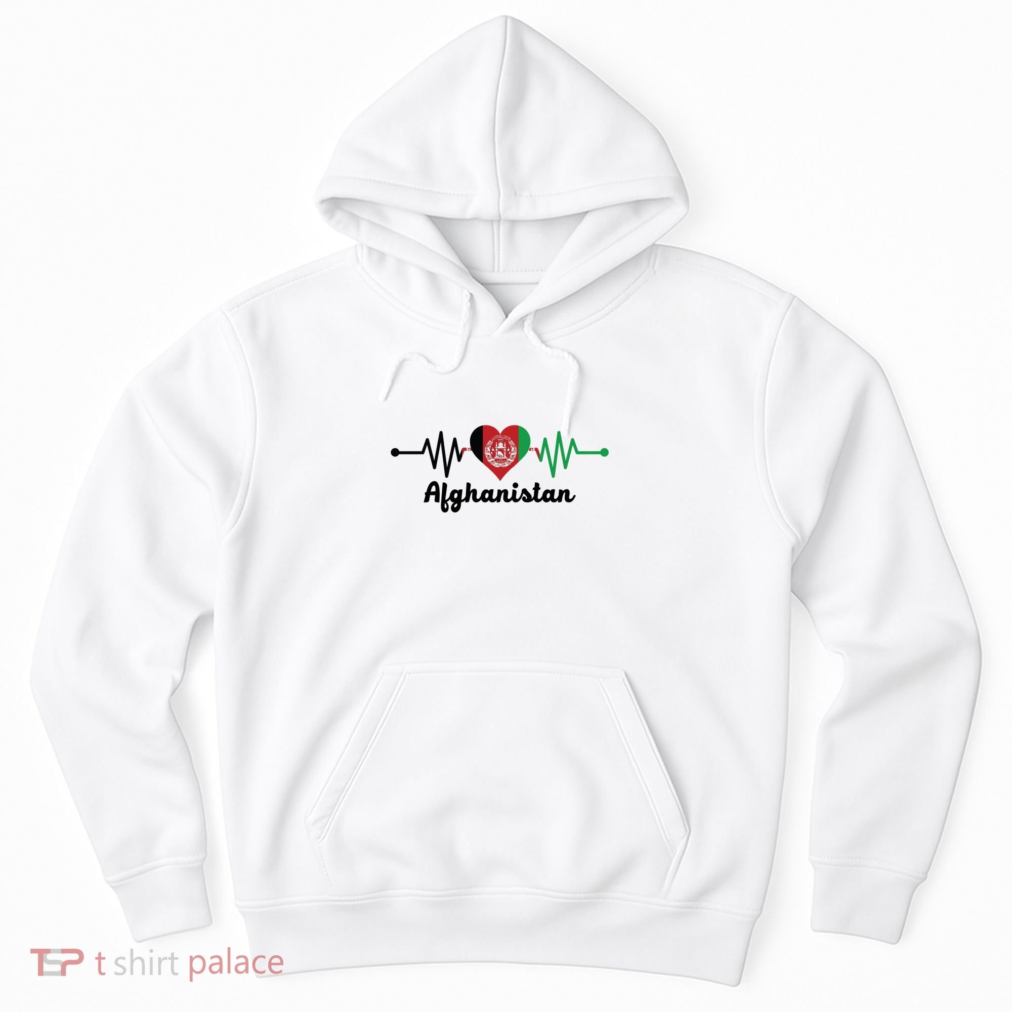 Afghanistan Heart Love Pulse Flag Support Hoodie