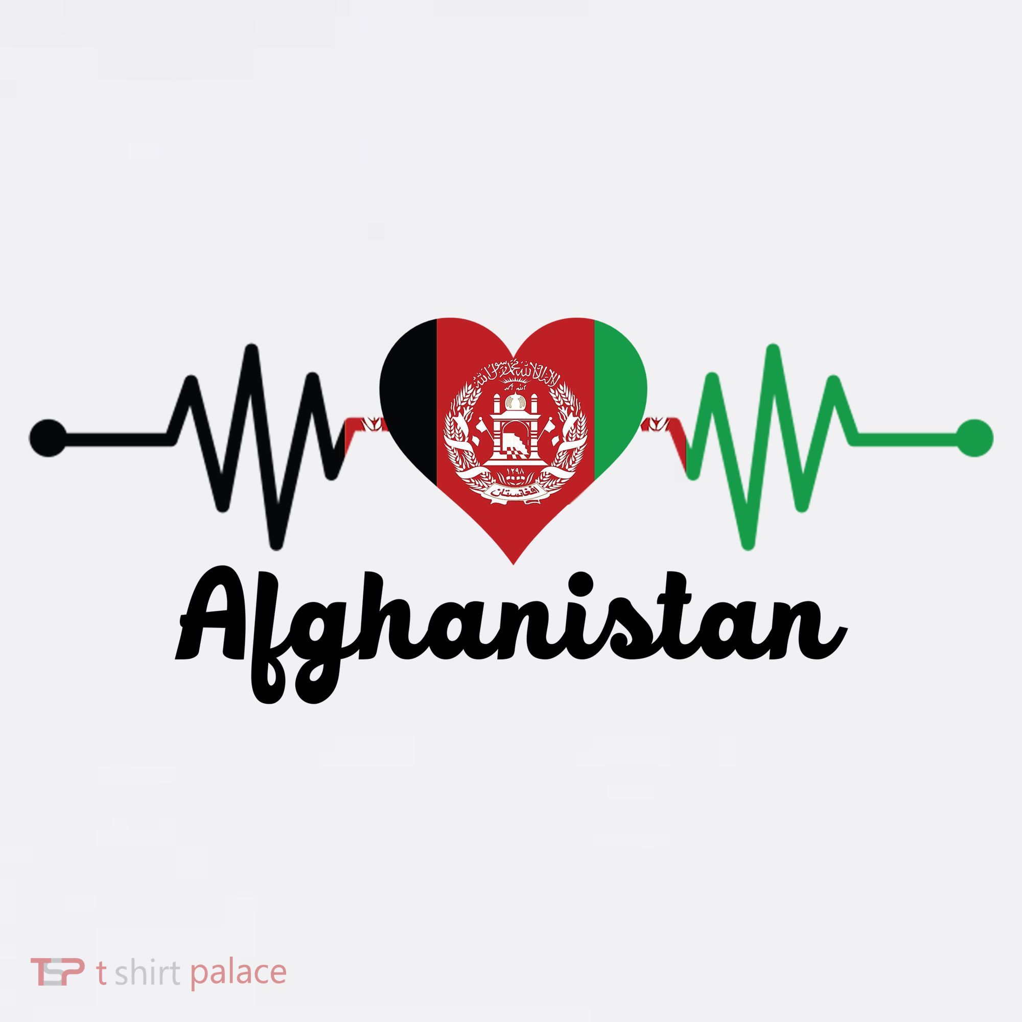 Afghanistan Heart Love Pulse Flag Support Apron
