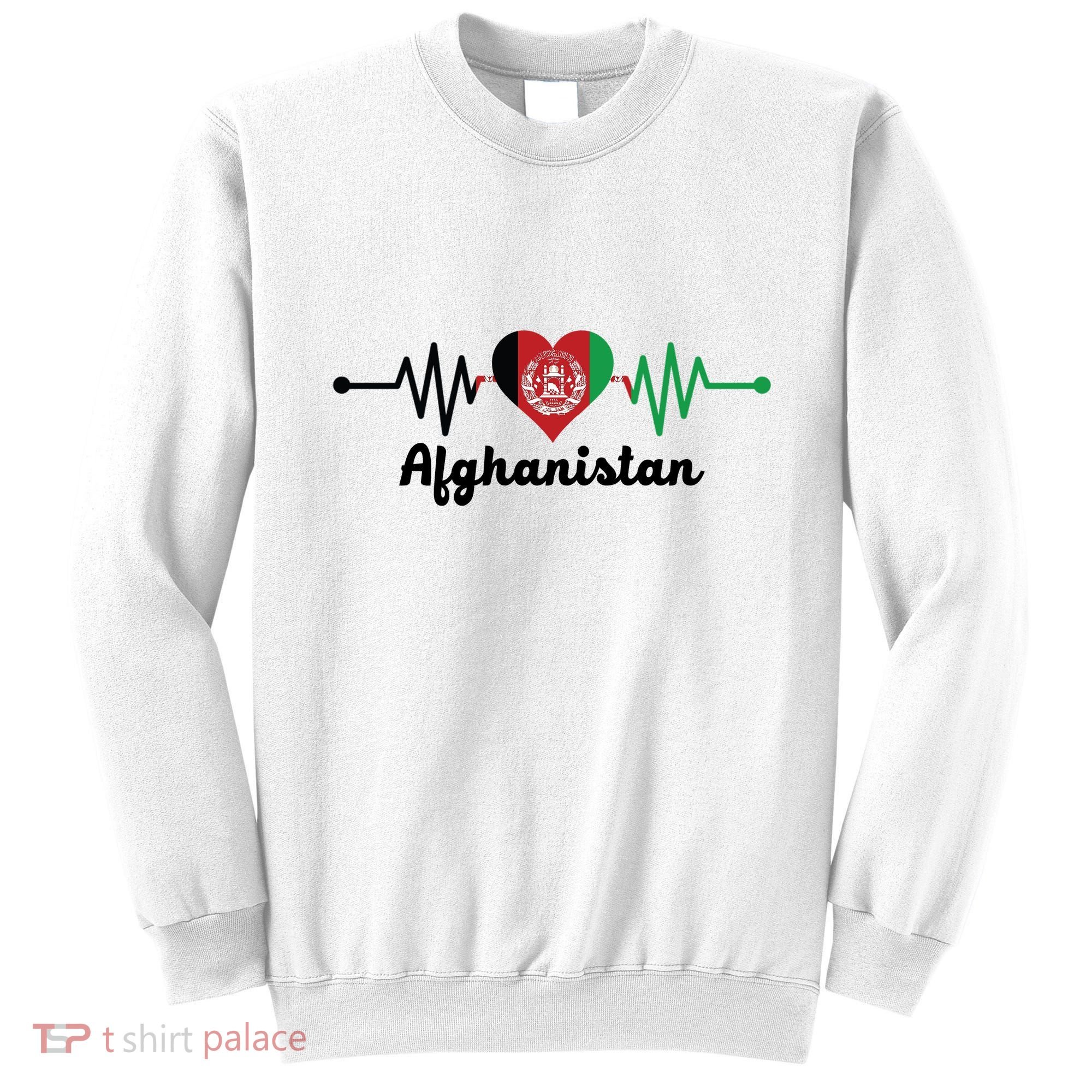 Afghanistan Heart Love Pulse Flag Support Sweatshirt